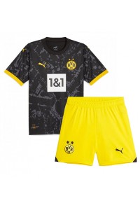Fotbalové Dres Borussia Dortmund Dětské Venkovní Oblečení 2023-24 Krátký Rukáv (+ trenýrky)